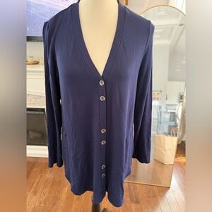 Susan Graver The Weekend  Deep Blue Knit Top